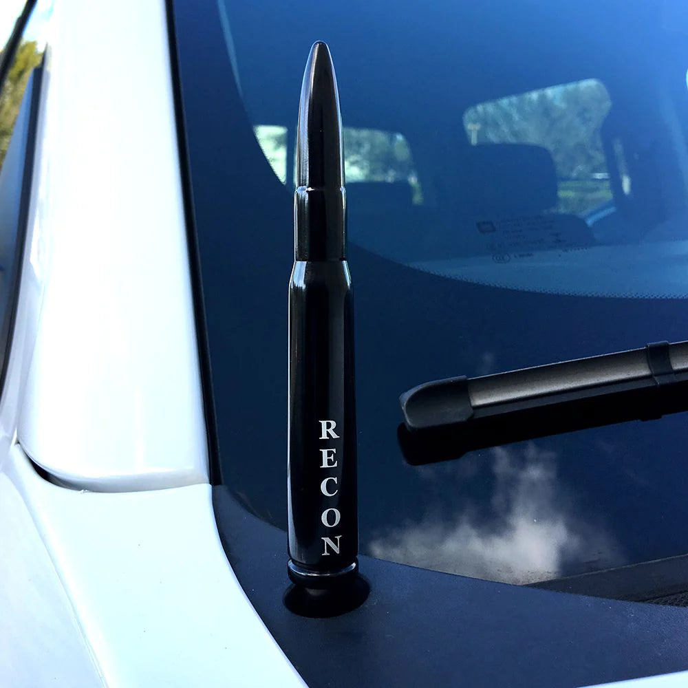 Recon Lighting .50 Cal Bullet Antenna (Fits OEM Factory Threaded Antenna) Black