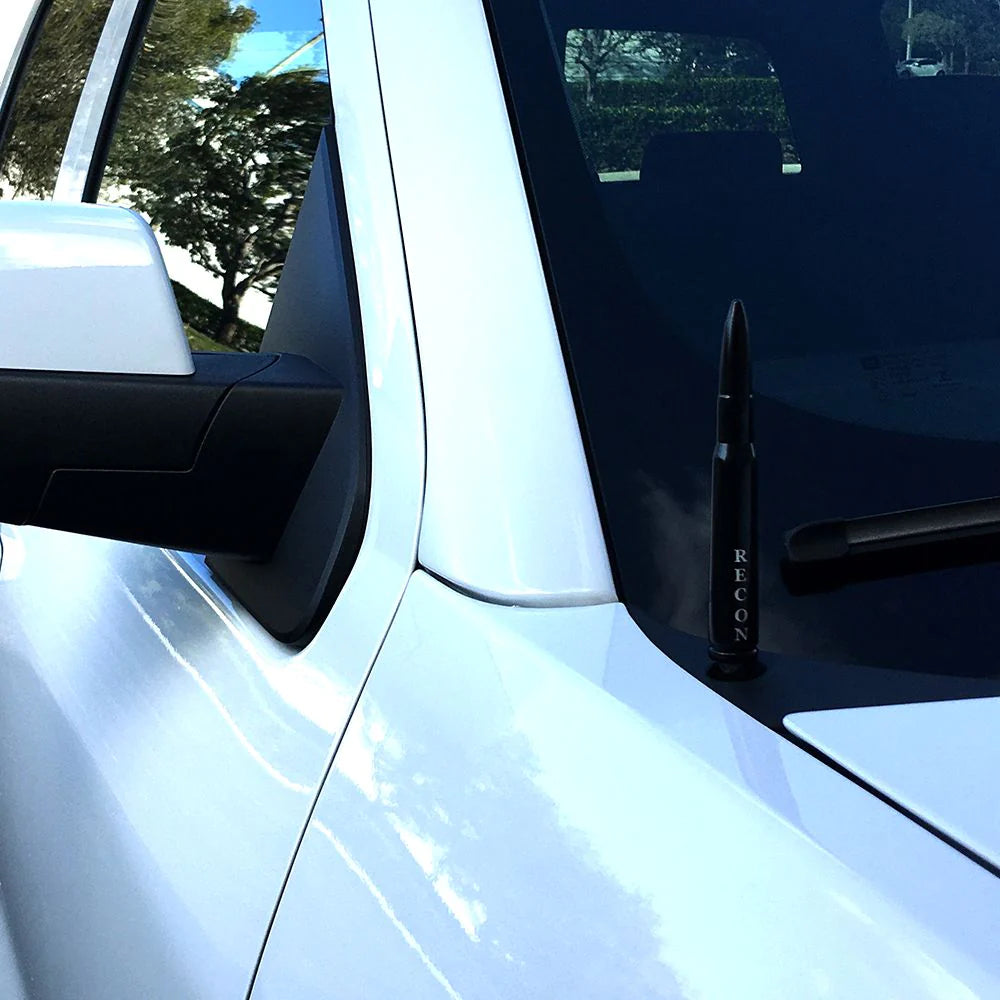 Recon Lighting .50 Cal Bullet Antenna (Fits OEM Factory Threaded Antenna) Black