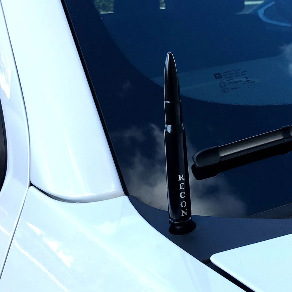 Recon Lighting .50 Cal Bullet Antenna (Fits OEM Factory Threaded Antenna) Black