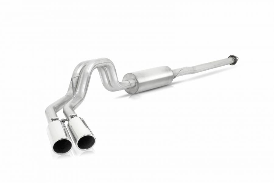 Gibson Dual Sports Exhaust, Stainless, Black Tips (F-150 2015-2020 FORD F150 2.7L-3.5L-5.0L)