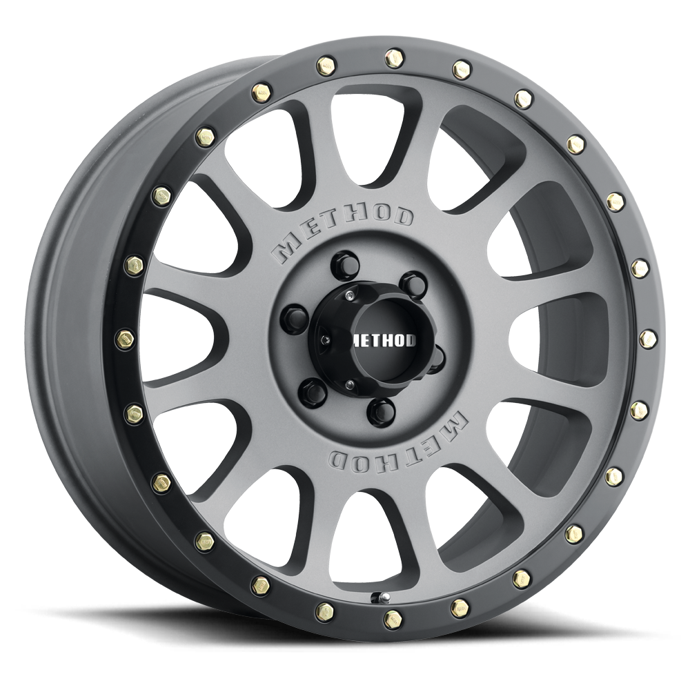 MR305 NV 18x9 6x139.7 -12 TITANIUM - MATTE BLACK LIP