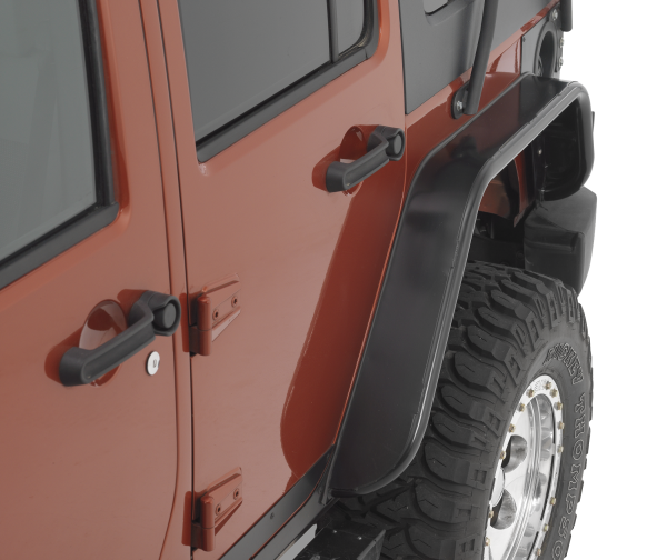 Warrior Products 2007 - 2018 Jeep Wrangler JK/JKU 6-1/2" Wide Rear Tube Fender Flares (Black Powder Coated Steel)