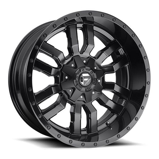 Fuel Sledge D596 Matte Black w/gloss black lip 20x9 8/180 20 124.2 (SET OF 5)