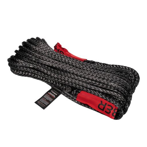 9,500KG Black SaberPro 20M Winch Extension Rope w/Red Sheath Eyes - 20M