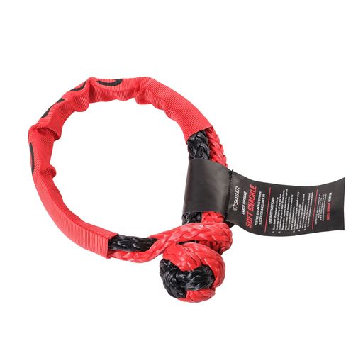 7075 Aluminium Rope Friendly Recovery Hitch - Red Prismatic & 9K Soft Shackle