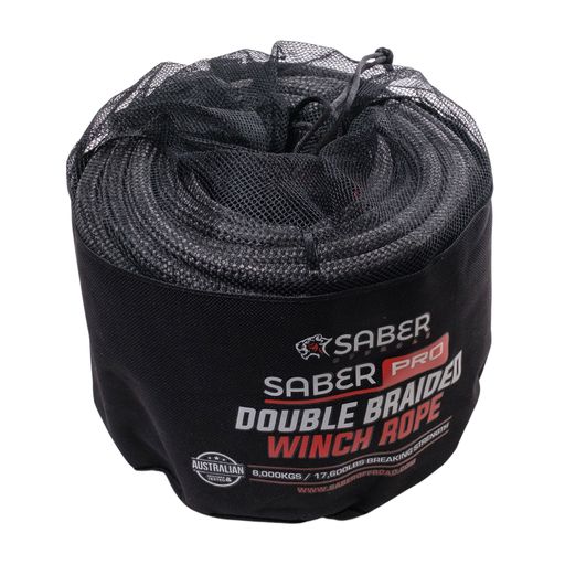 9500KG - 10mm SaberPro® Black Double Braided Winch Rope - 30M