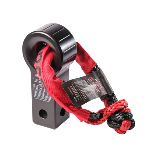 7075 Aluminium Rope Friendly Recovery Hitch - Black Cerakote & 9K Soft Shackle