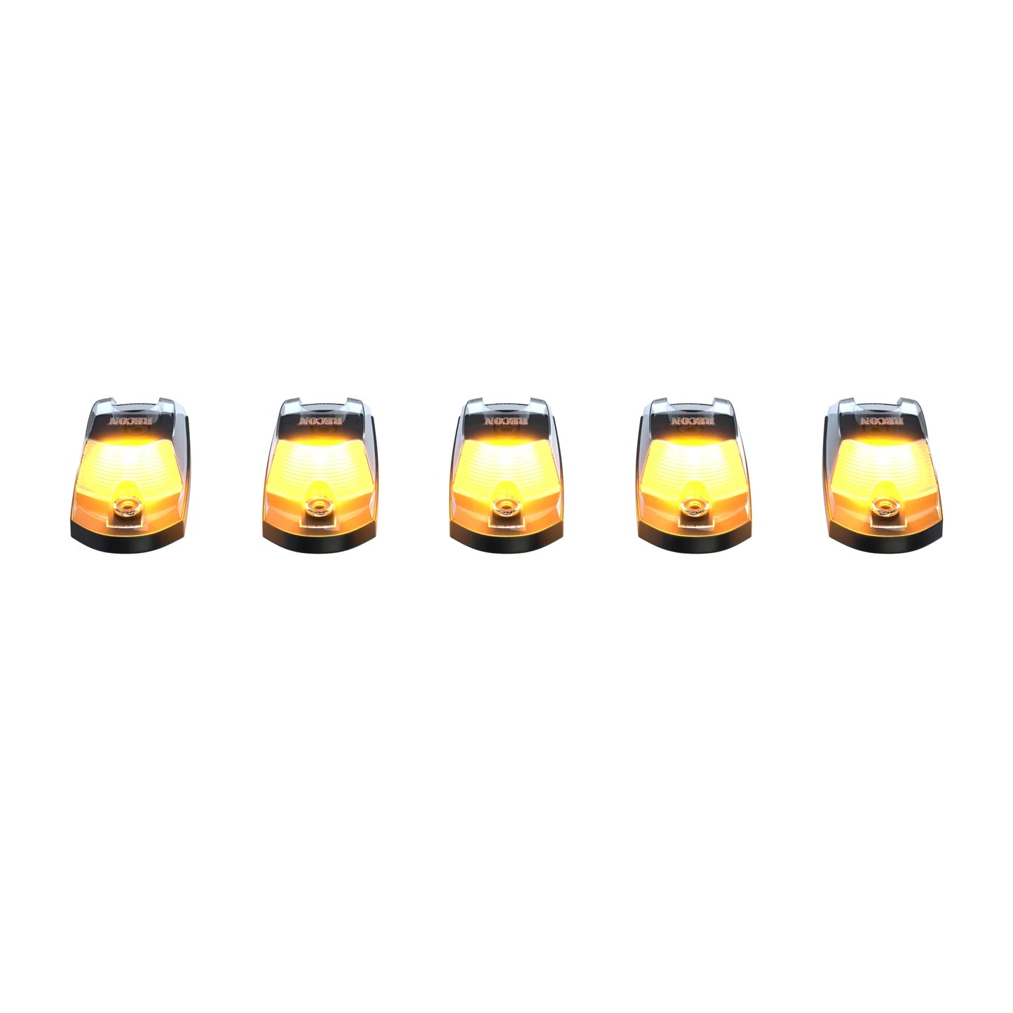 Recon Lighting 5-Piece LED Cab Roof Light Kit with Clear Lens & Amber LEDs (Ford Super Duty 17-23) Suits trucks WITHOUT factory cab roof lights)