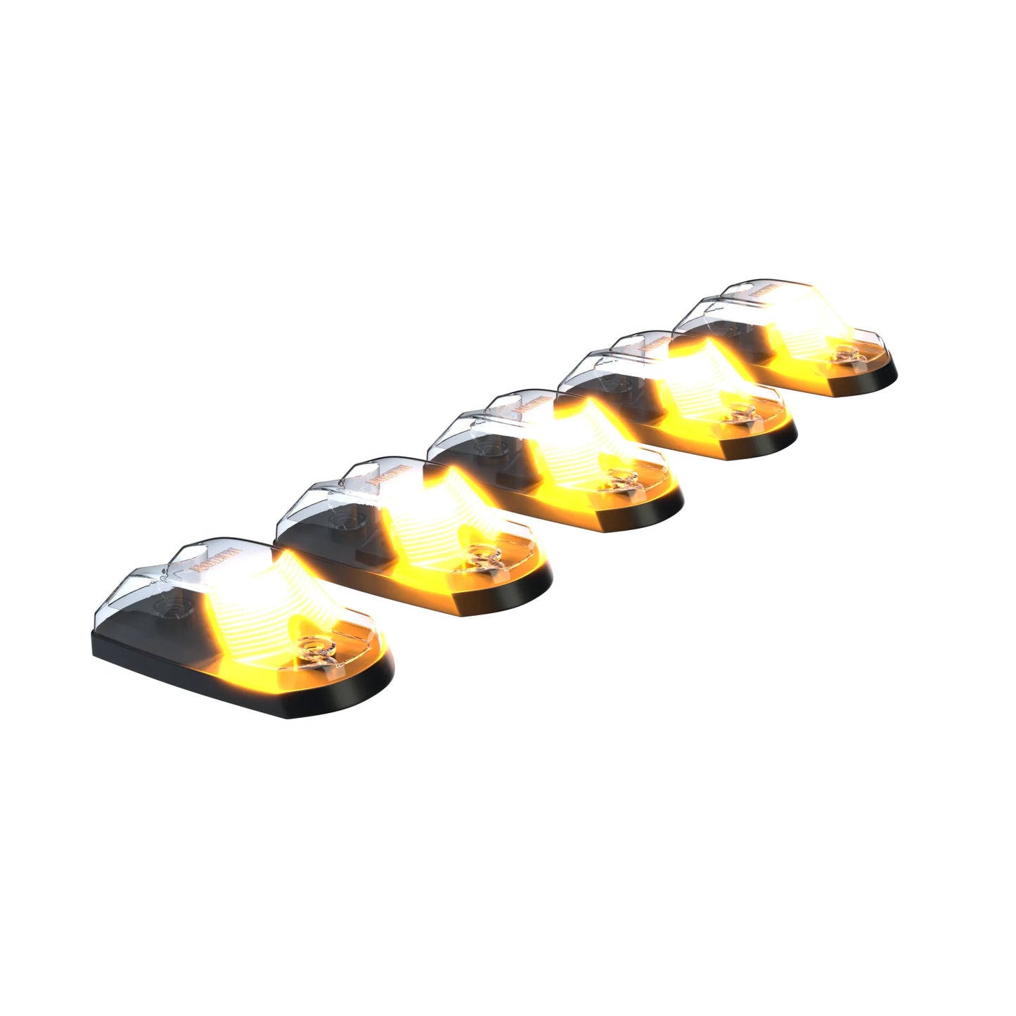 Recon Lighting 5-Piece LED Cab Roof Light Kit with Clear Lens & Amber LEDs (Ford Super Duty 17-23) Suits trucks WITHOUT factory cab roof lights)