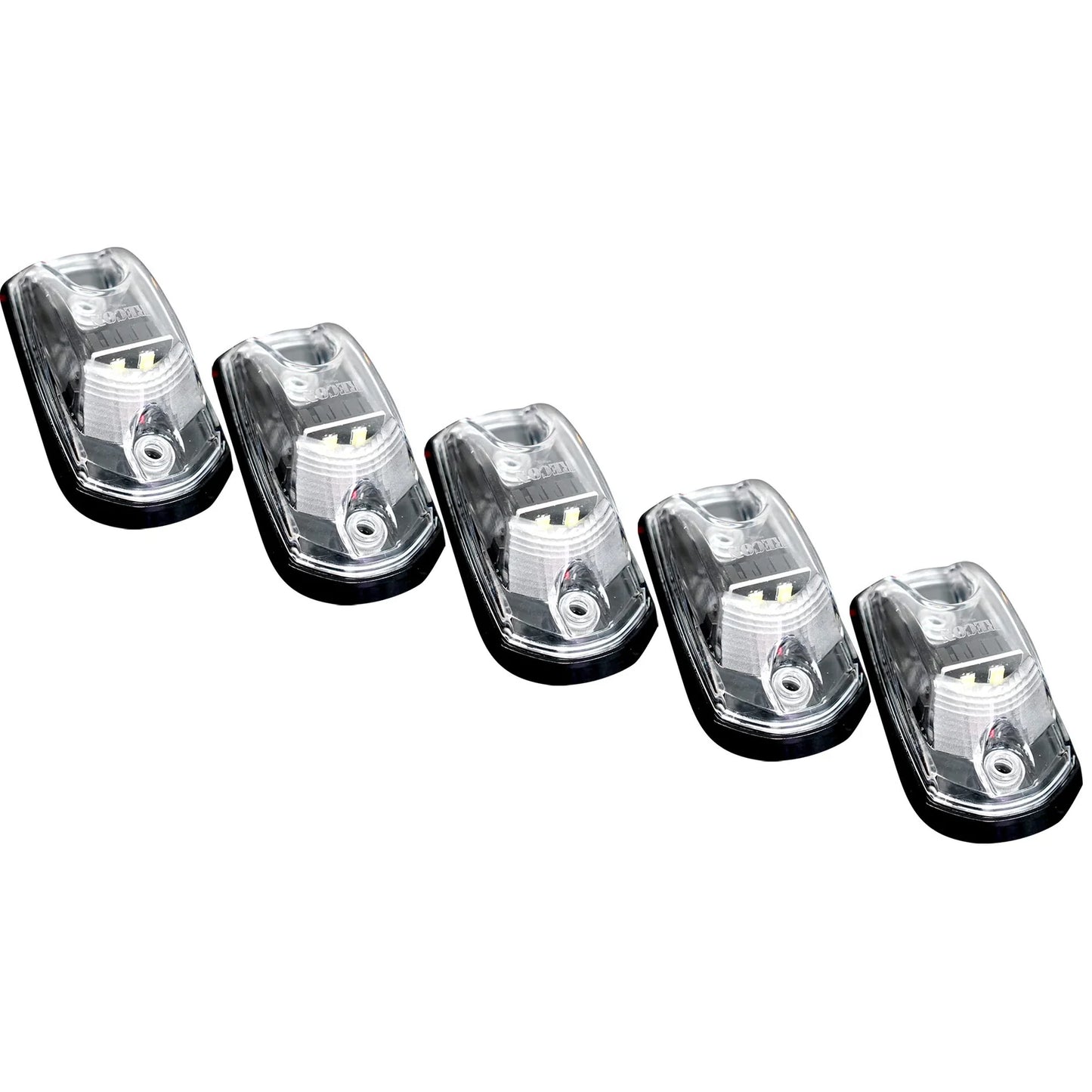 Recon Lighting 5-Piece LED Cab Roof Light Kit with Clear Lens & Amber LEDs (Ford Super Duty 17-23) Suits trucks WITHOUT factory cab roof lights)