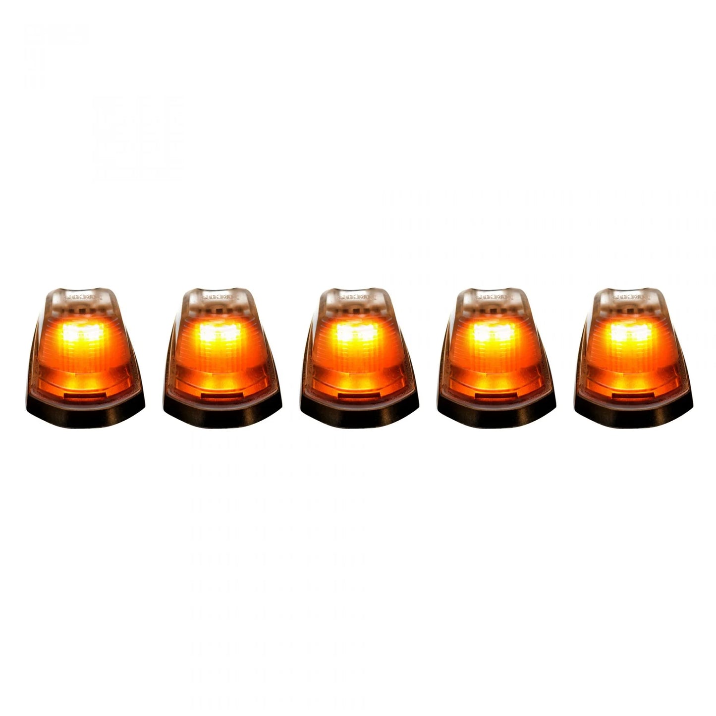 Recon Lighting 5-Piece LED Cab Roof Light Kit with Clear Lens & Amber LEDs (Ford Super Duty 17-23) Suits trucks WITHOUT factory cab roof lights)