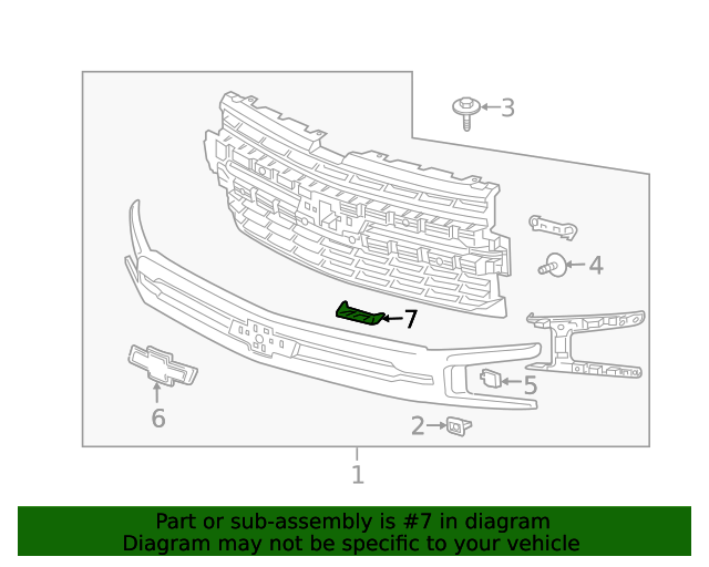 Chevy Silverado 1500 Grille Bowtie - Black (Silverado 1500 2019-2022)