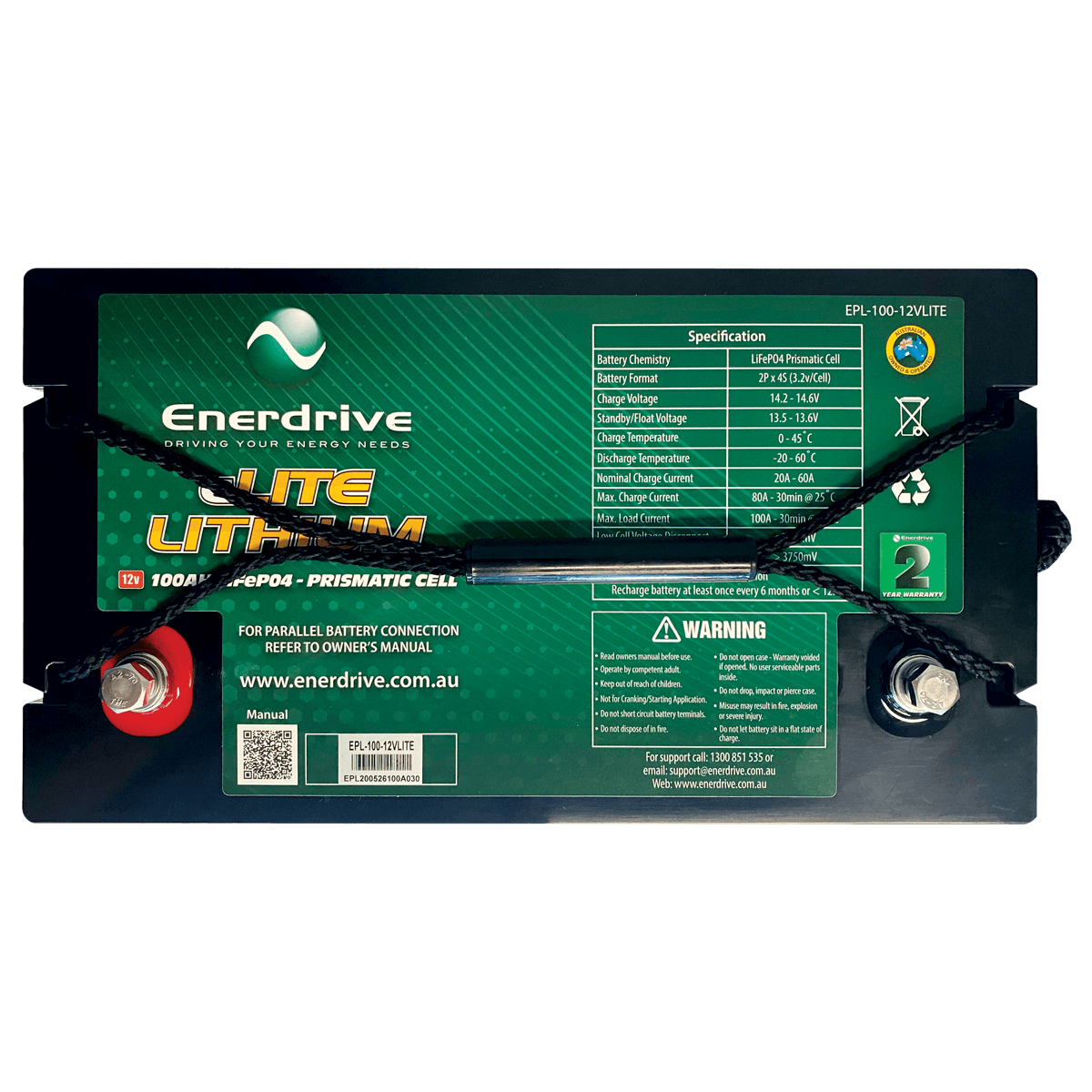 Enerdrive 12V 100Ah eLITE Lithium Battery