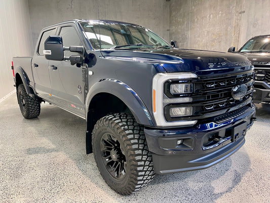 NEW 2023 F250 LARIAT "BLACK WIDOW' ANTIMATTER BLUE (STOCK # 5041)