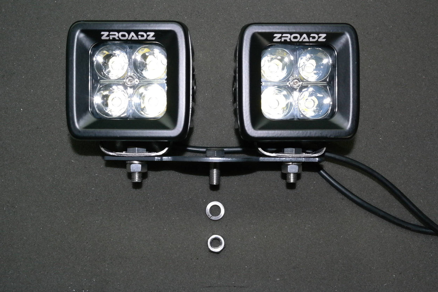 Zroadz Adapter Plate to mount four 3 Inch LED Pod Lights to Hood Hinge Bracket (Universal) Z360002