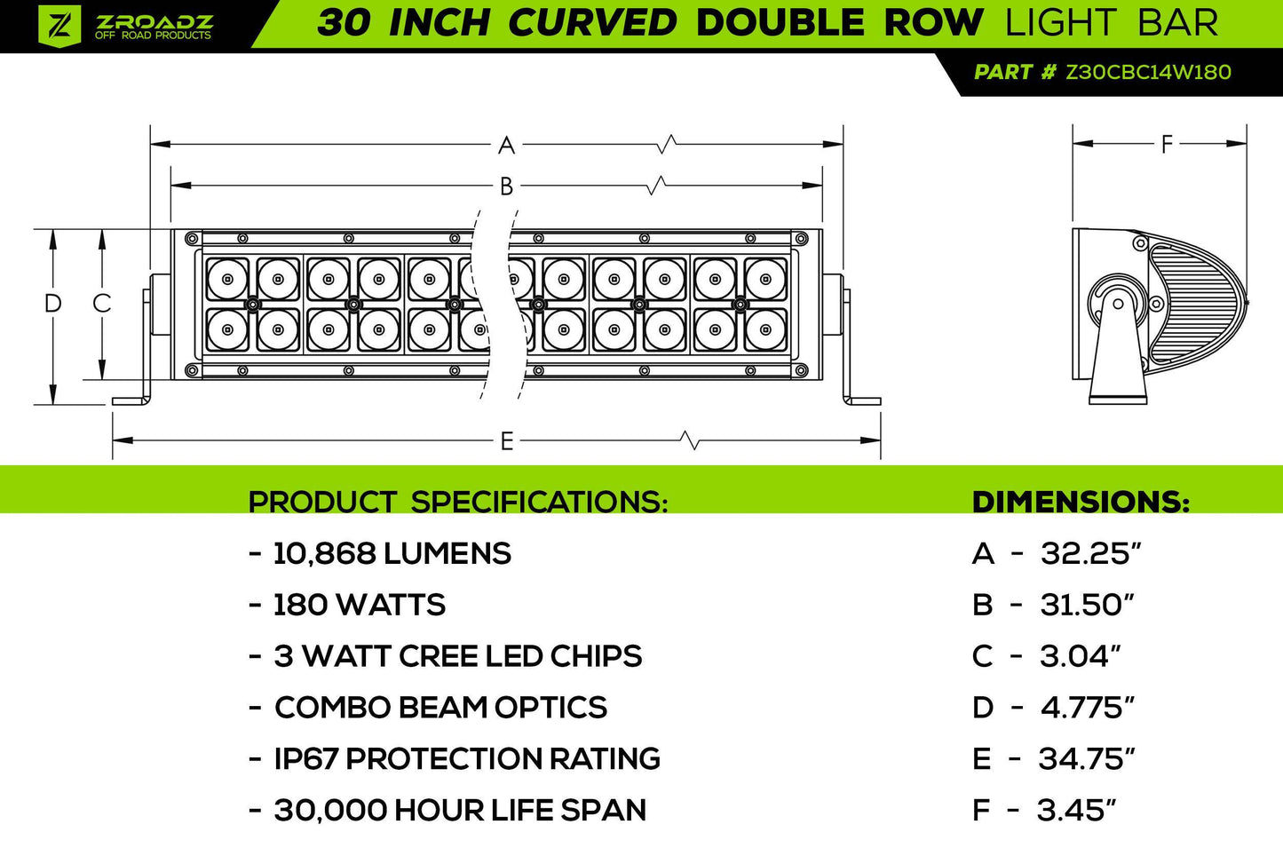 ZROADZ Front Bumper Top LED Bracket and 30 Inch Curved Light Bar Kit (Chevrolet Silverado 1500 2019-2022) Z322282-KIT