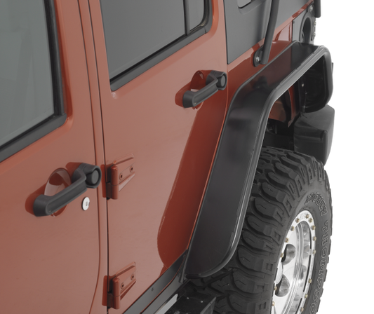 Warrior Products 2007 - 2018 Jeep Wrangler JK/JKU 6-1/2" Wide Rear Tube Fender Flares (Black Powder Coated Steel)