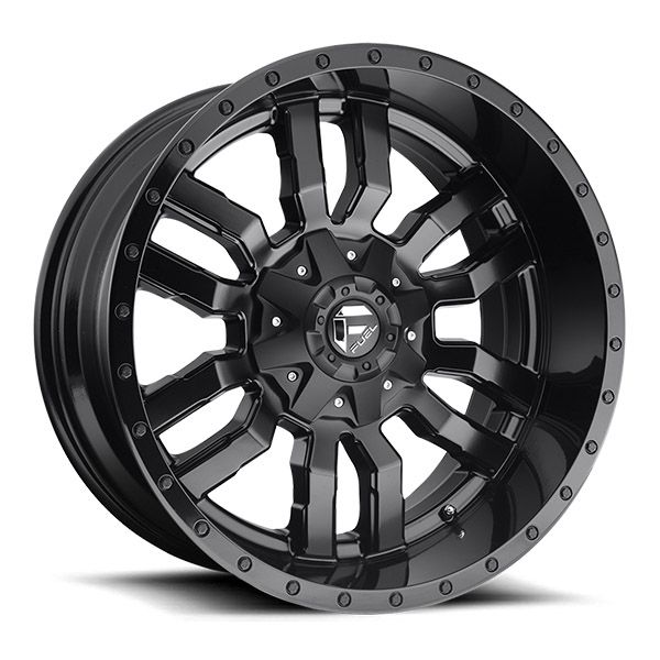 Fuel Sledge D596 Matte Black w/gloss black lip 20x9 8/180 20 124.2 (SET OF 5)