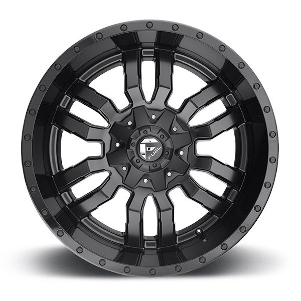 Fuel Sledge D596 Matte Black w/gloss black lip 20x9 8/180 20 124.2 (SET OF 5)