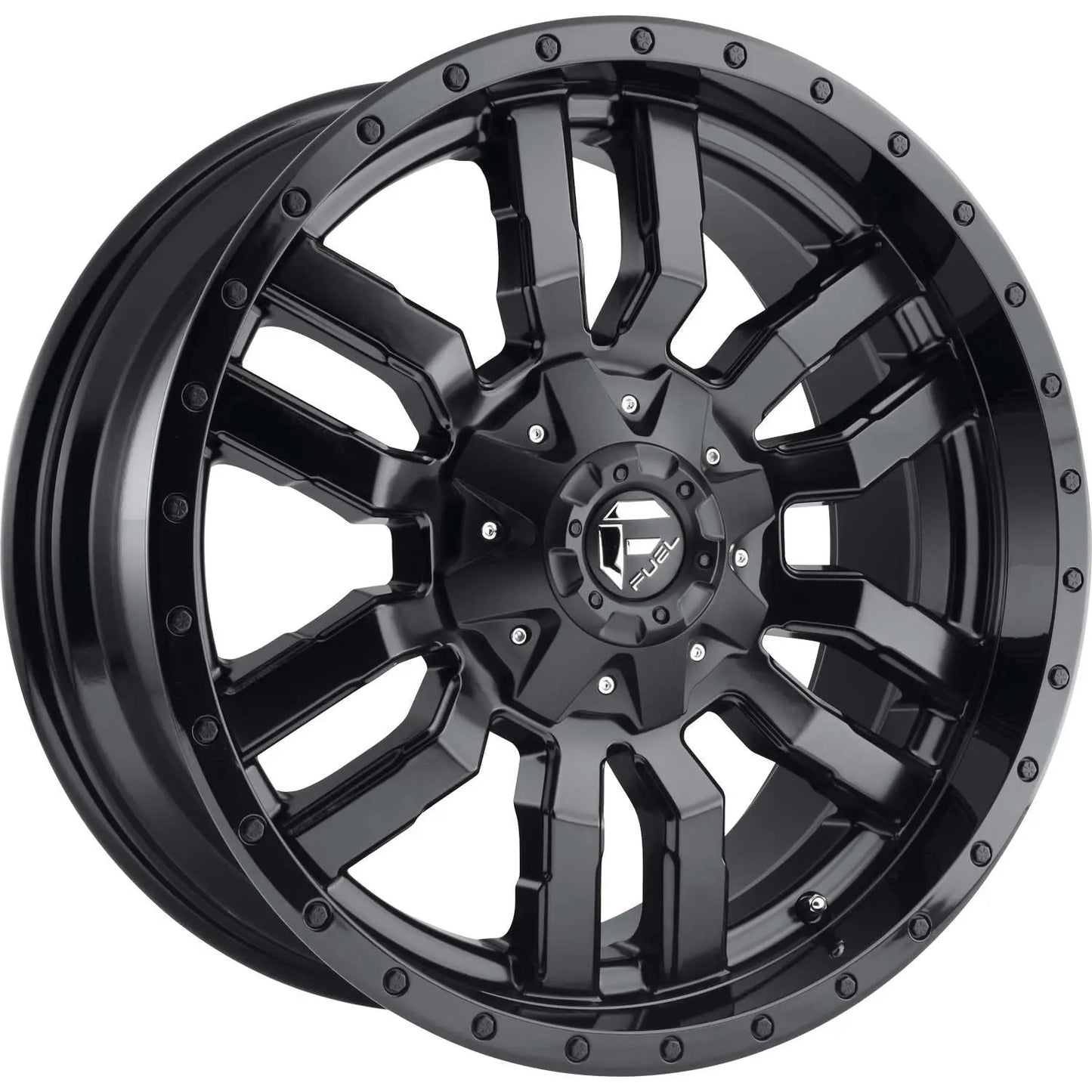 Fuel D596 Sledge Matte Blacks w/Gloss Black Lip 20x9, 8x180, +24 (Chev 2500)
