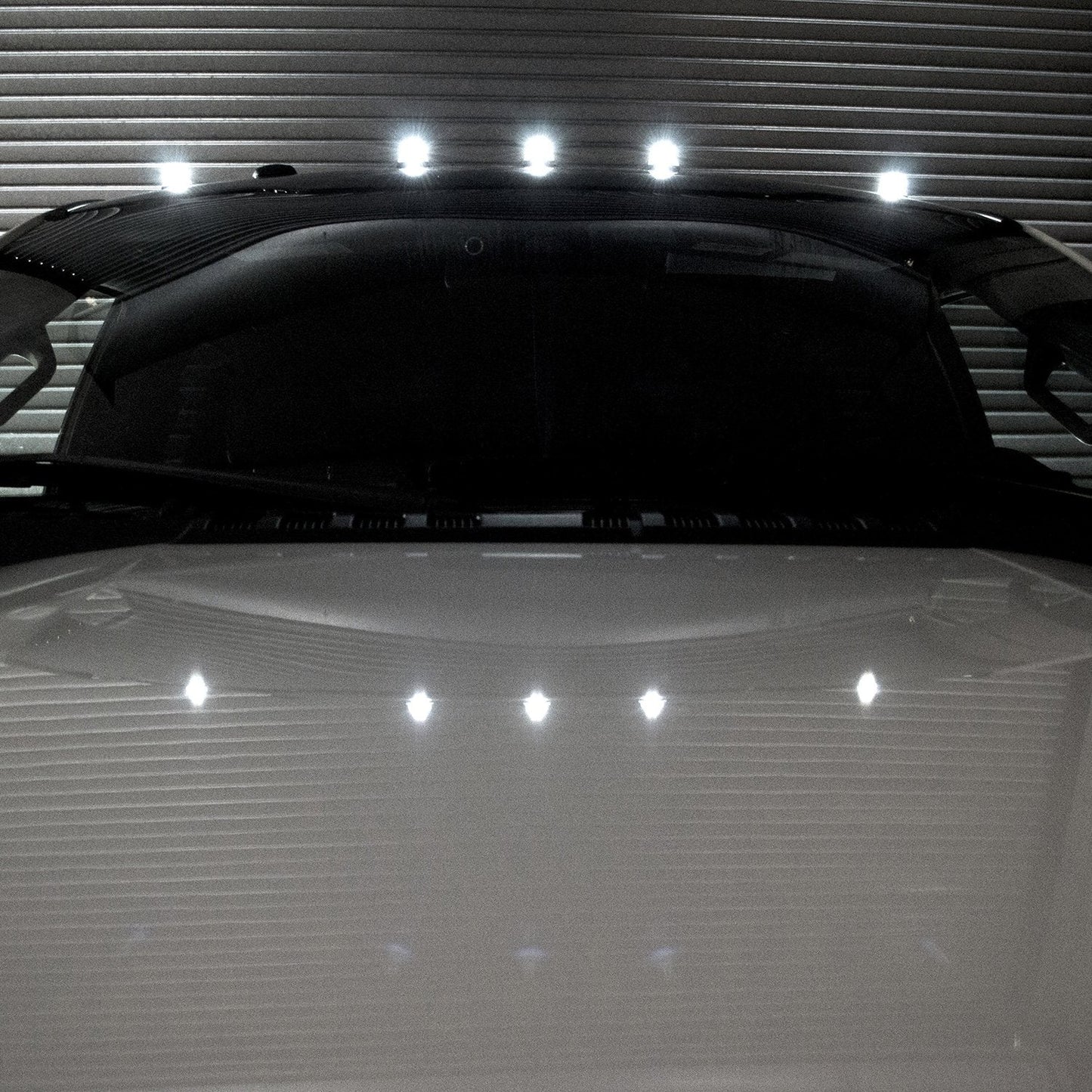 Recon Lighting 5-Piece LED Cab Roof Light Kit with Smokedr Lens & White LEDs (Ford Super Duty 17-23) Suits trucks WITHOUT factory cab roof lights)