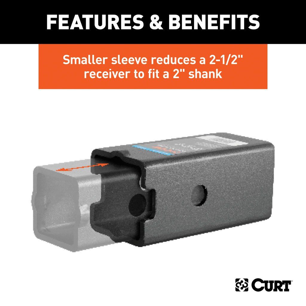 Curt 45408 Reducer Sleeve Set 3in to 2.5in to 2.0in, Two Piece Set