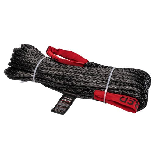 9,500KG Black SaberPro 20M Winch Extension Rope w/Red Sheath Eyes - 20M