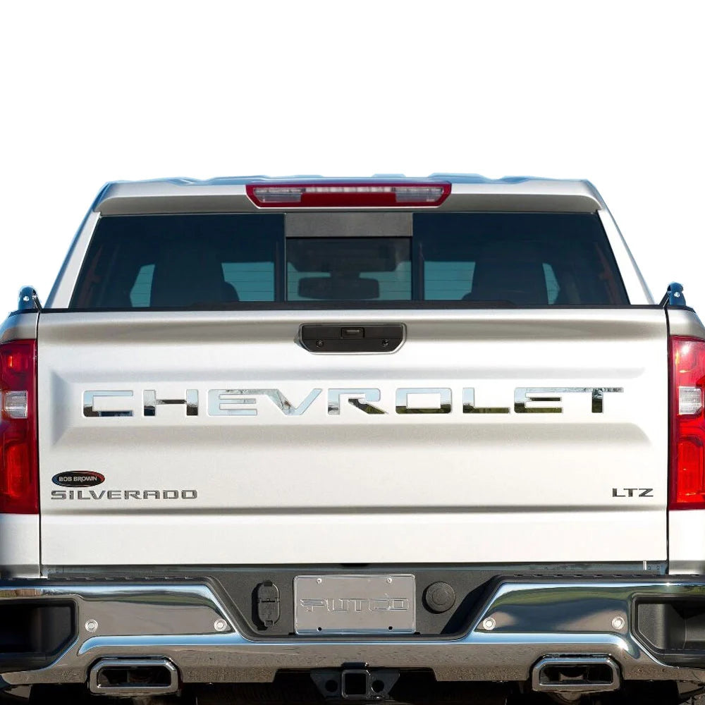 Putco 55550GM Chevrolet Tailgate Lettering Emblem Kits - Stainless Steel - Cut Lettering (Silverado 1500 2020-2023)